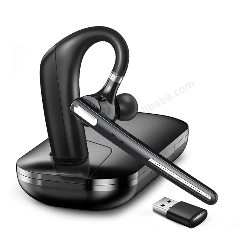 In stock QCC3020 ENC dual microphone wireless headset with USB dongle for Cell Phone PC Laptop business Trucker office  earphone