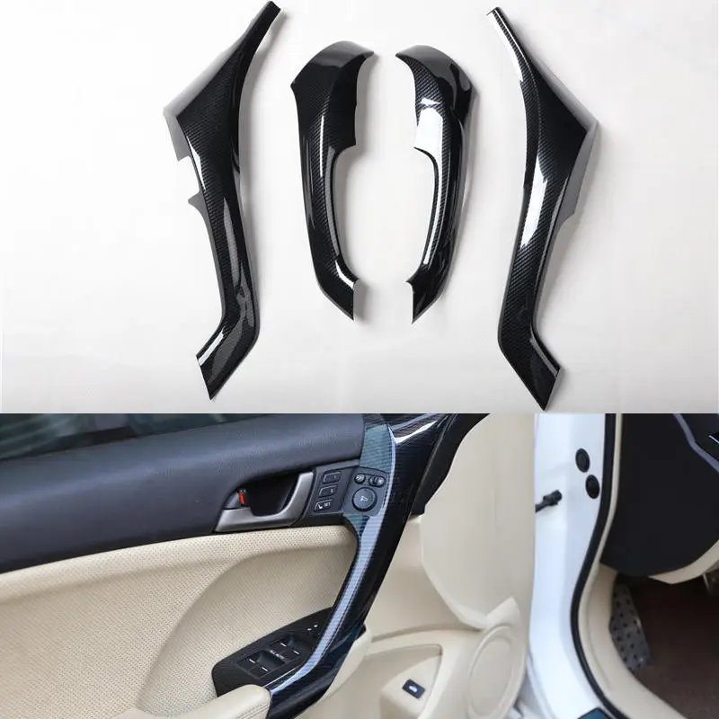 carbon fiber car dashboard gear door armrest trims for honda spirior euro accord japan 2009 2010 2011 2012 2013 2014 2015 kits