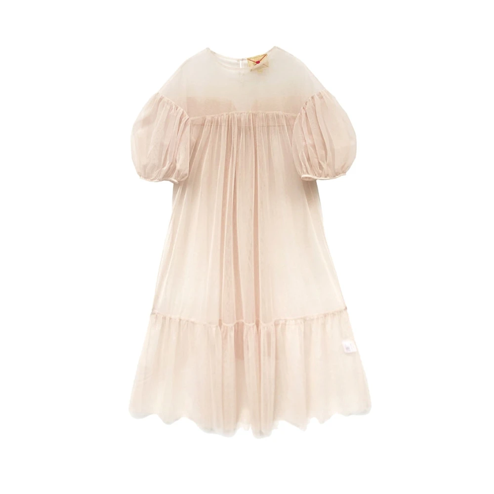 Customized Professional Short Puff Sleeve Lace dress Sequin Fabric Party Tutu dress for 2-14T girls