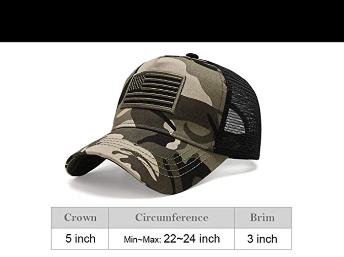 100% Cotton 5 Panel Anime 3D Army Backless American Flag For Men Adjustable Baseball Caps Purple Trucker Hats