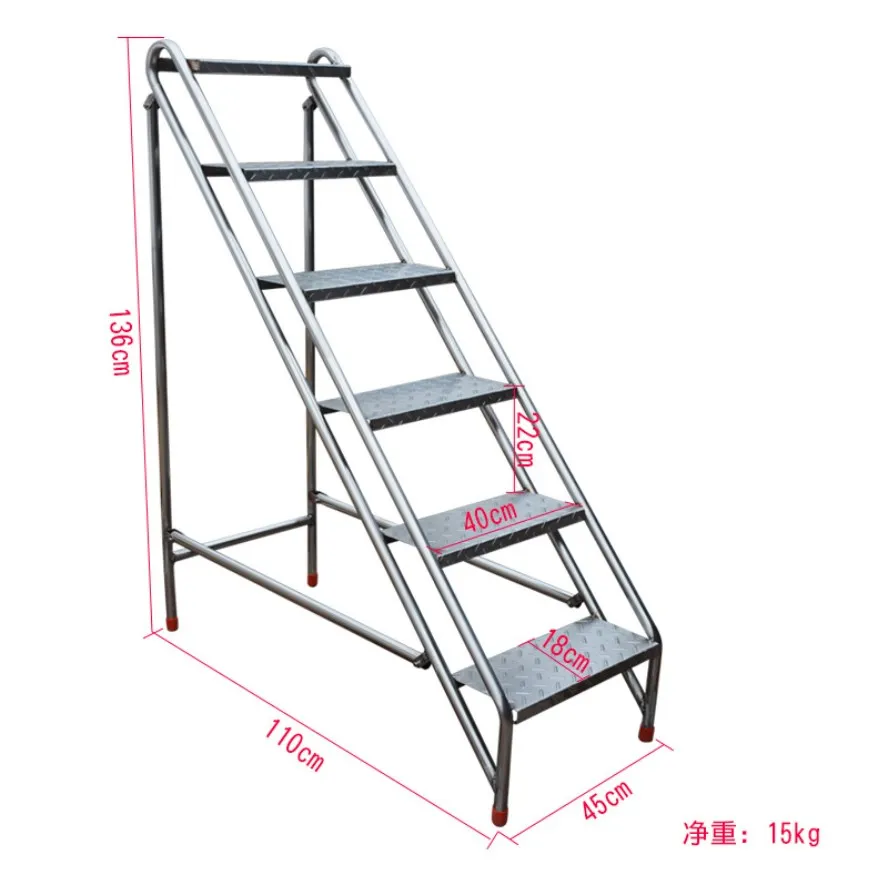 Warehouse Mobile Supermarket Lockable ladder removable Stairs Industrial Ladders Insulation Ladders factory sale