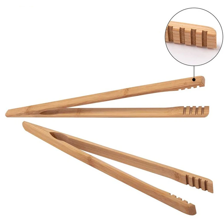 Newell Salad Wooden Tweezers Bamboo Toaster Food Toast Tweezers Clamp Bamboo Food Tong For Food