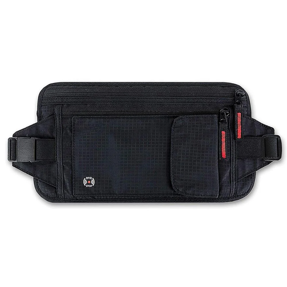 RFID Travel Money Belt - Hidden Holder For Passport - Secret, Safe Waist Wallet