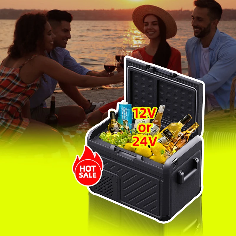 Family Travel Cost-effective Cool and Warm Mini Cooler Box Car Refrigerator 18-55L DC 12v Portable Car Fridge For Drinks