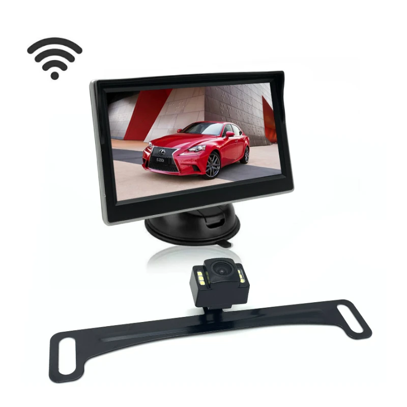 Vehicle Wireless Reverse Backup Camera Wifi Rearview 5 Inch Car Monitor Digital Wireless Reversing Kit Car Wifi Camera System