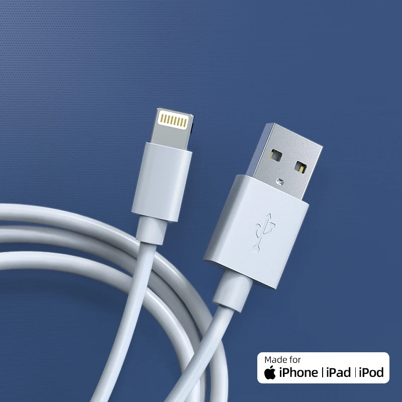 90 Degree 10Ft Charging Flat 3M Certified Certification Right Angel Mfi Cable To Light-Ning For Iphone