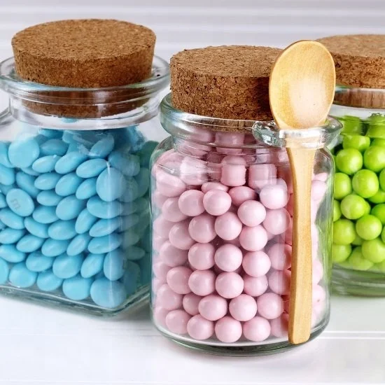 Wholesale Glass jar with wooden lid and spoon