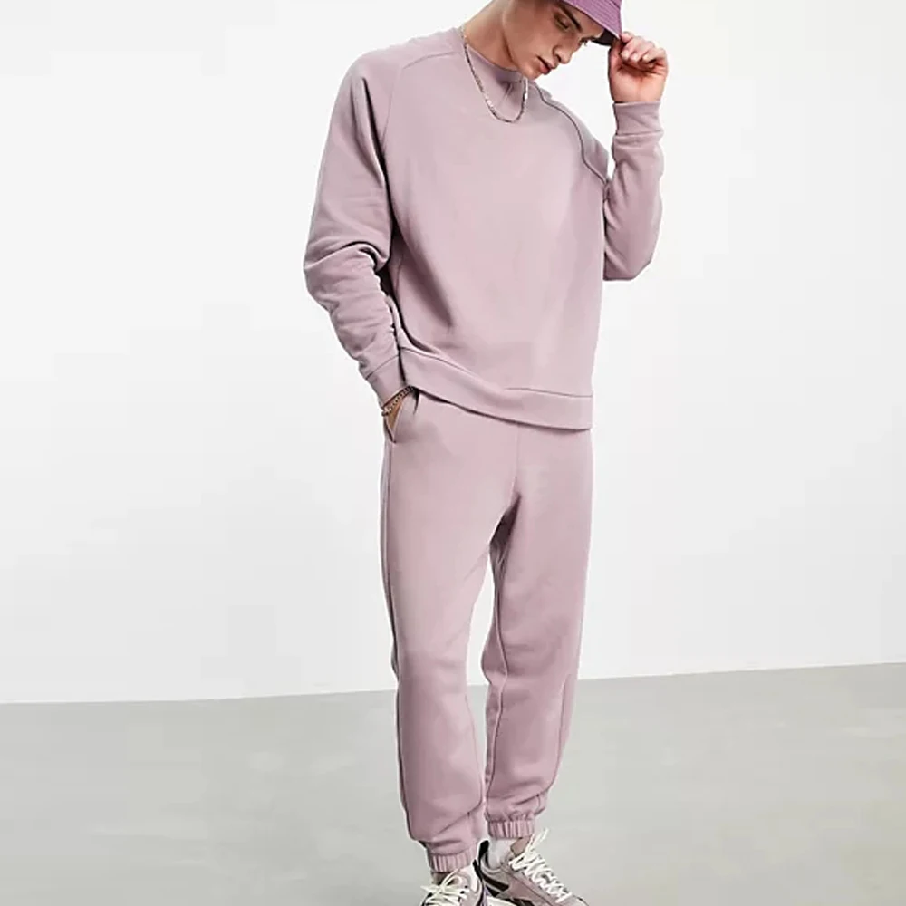 Winter Cotton Two Piece Set Blank Oversized Tracksuit Sweatsuit Sports Casual High Quality Tracksuit Men