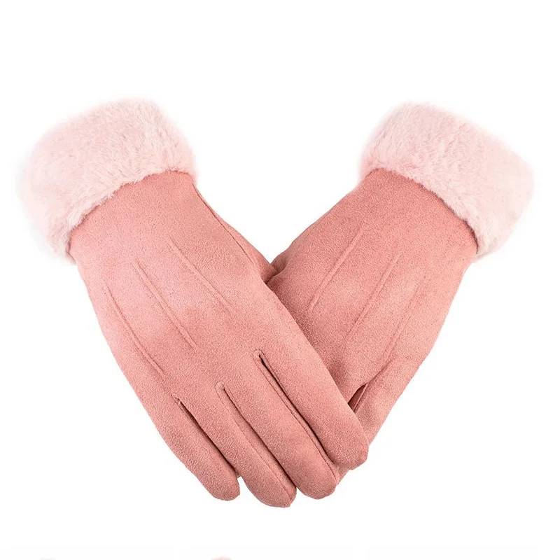 Модные новые зимние перчатки женские для спорта на открытом воздухе элегантные теплые варежки с закрытыми пальцами езды велосипеде и