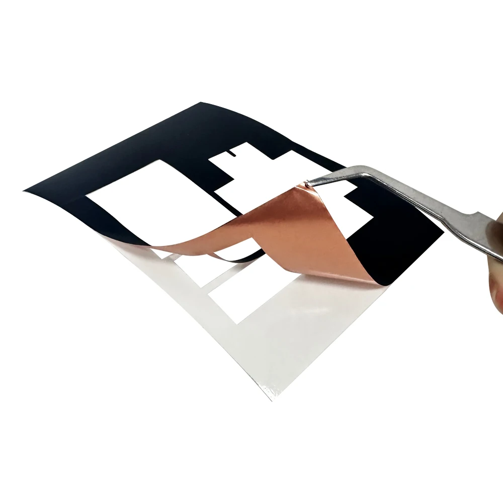 Индивидуальная резка EMI ESD экранирующая черная нанооксидная изолированная медная фольга клейкая лента лист