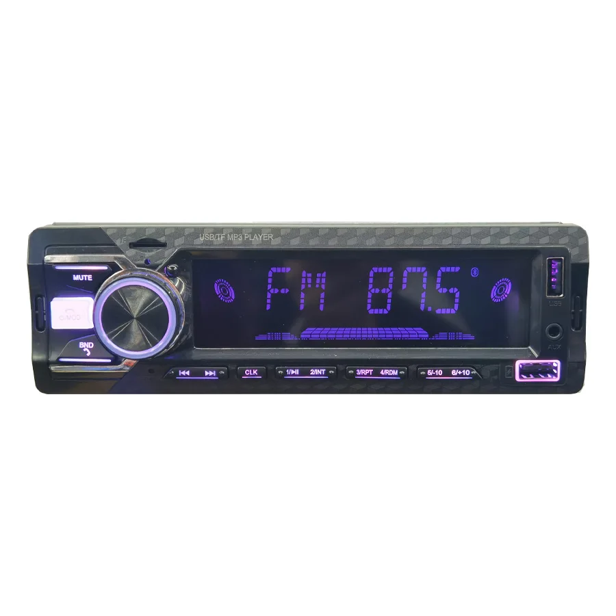 Съемная панель автомобиля MP3 плеер 7 видов цветов огни 1 Din с Usb док-станция для приборной панели поддержка App управление автомобиль аудио MP3 плеер