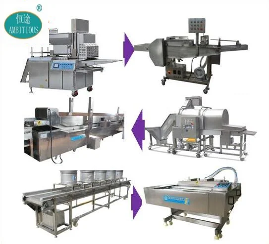 Fully Automatic KFC Fried Chicken Nuggets Production Making Machine Line Industrial Use 500~1000kg/hr Factory Price for