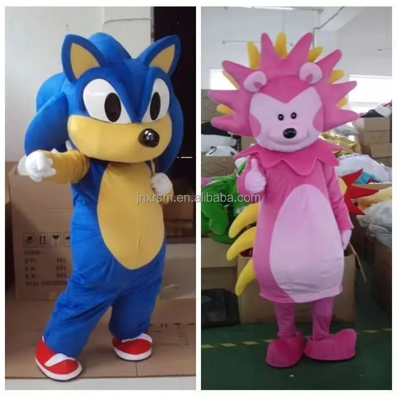 Factory Custom Advertising Movie Cartoon Cosplay blue mouse Mascot Plush Animal Costumes Adult Sonic Hedgehog Mascot Costume