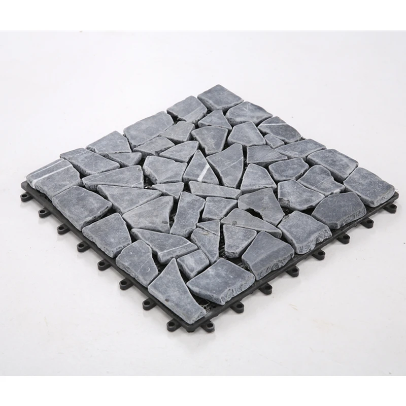 Interlocking WPC stone DIY tiles outdoor decking easy install