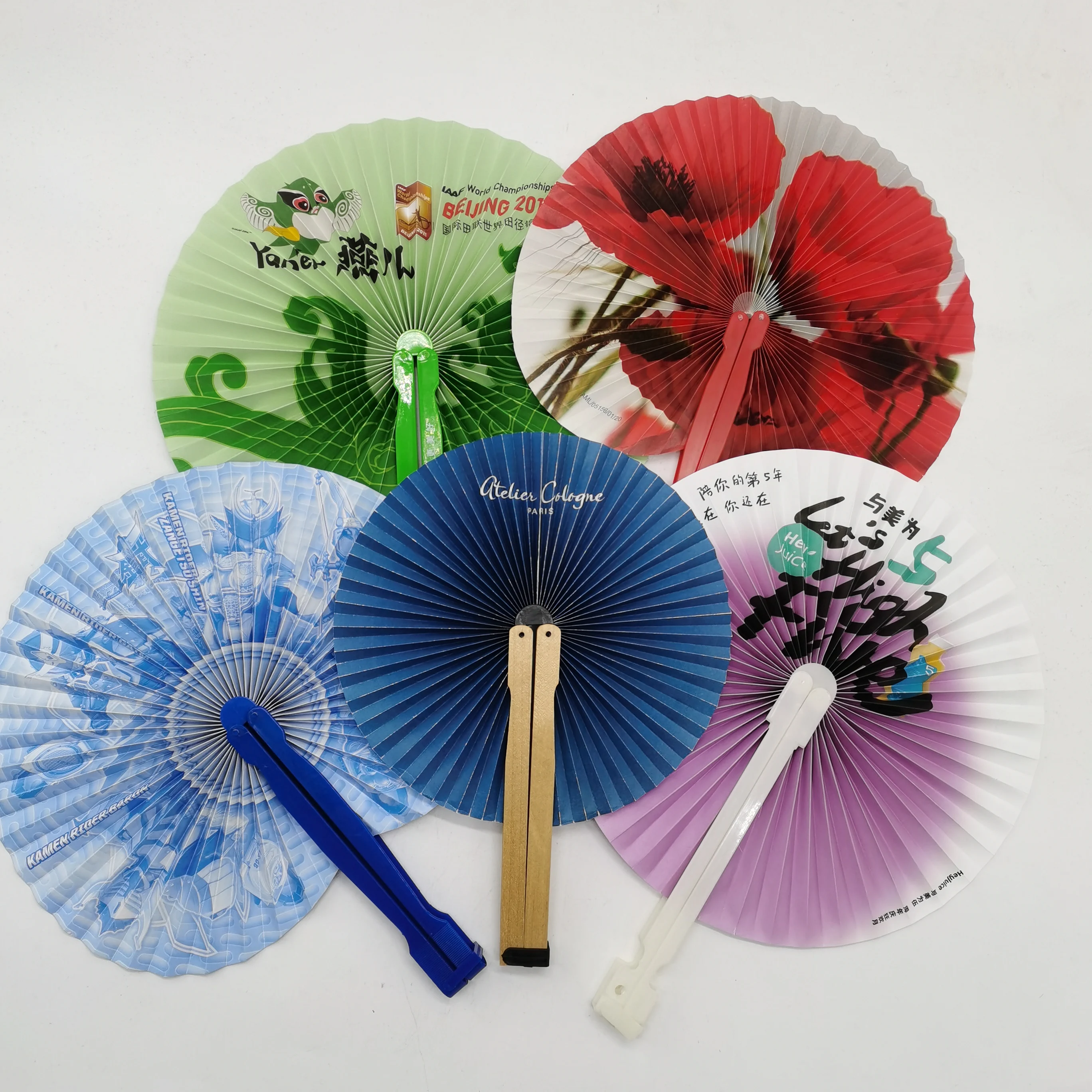 Custom Logo Print Wood Hand Held Fan Folding Fan Custom Hand Fan