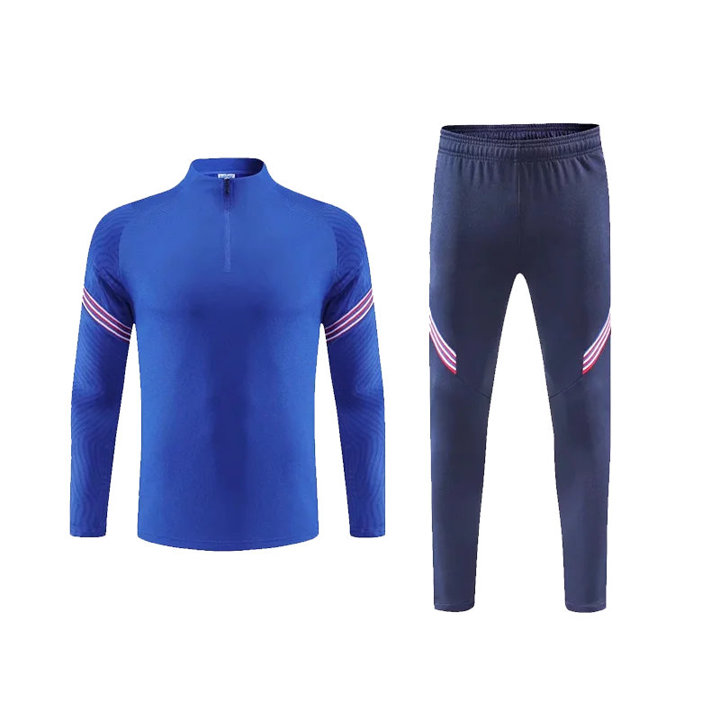 New Design Blank Soccer Club Training Tracksuit Fitted Sweatsuit Soccer Tracksuit Football Men Football Team Full Zip Suit