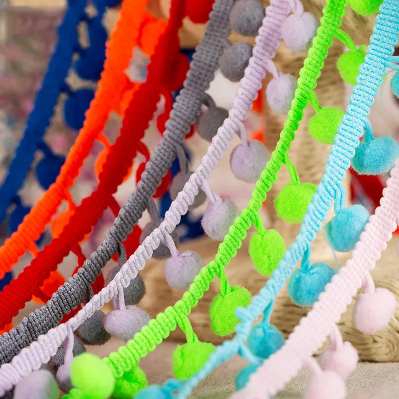 Deepeel AP226 Sewing Accessories Ball Fringe Trimming DIY Clothing Home Curtain Decorative Pompom Braid Tassel Lace