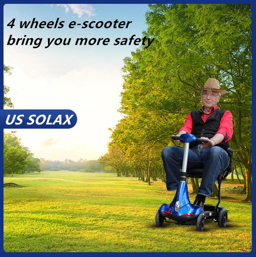 CE certificate one seat 8KM/H 15KM endurance folding mini electric scooter electric 4 wheel handicapped scooter