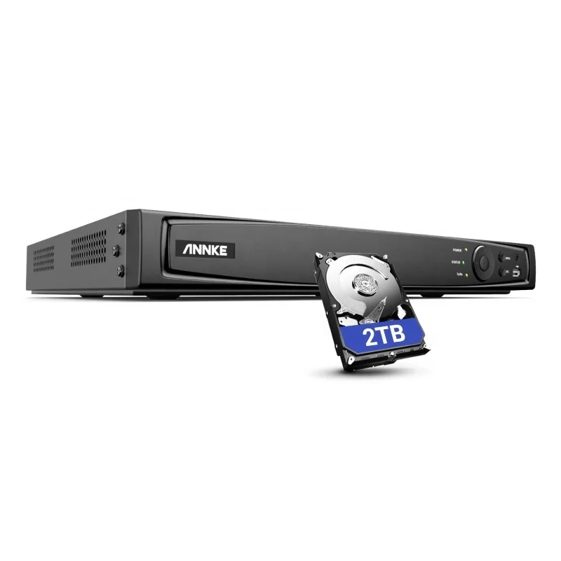ANNKE 8CH 4K H.265  POE Network Video Recorder Up to 1SATA MAX 6TB Smart Playback NVR With 2TB HDD (1600464424570)