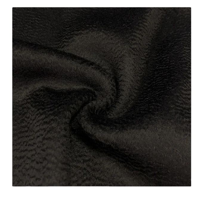 Cheap 100% wool fabric black brushed fabric customized Pattern fabric for winter overcoat