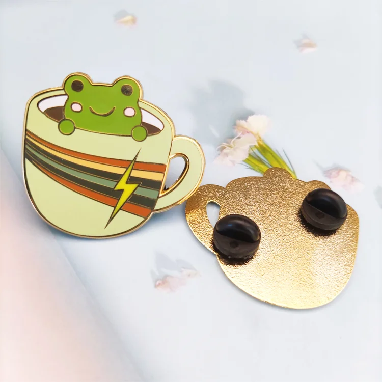 Wholesale no minimum metal pins supplier rose gold plated cute hard enamel pin for girls