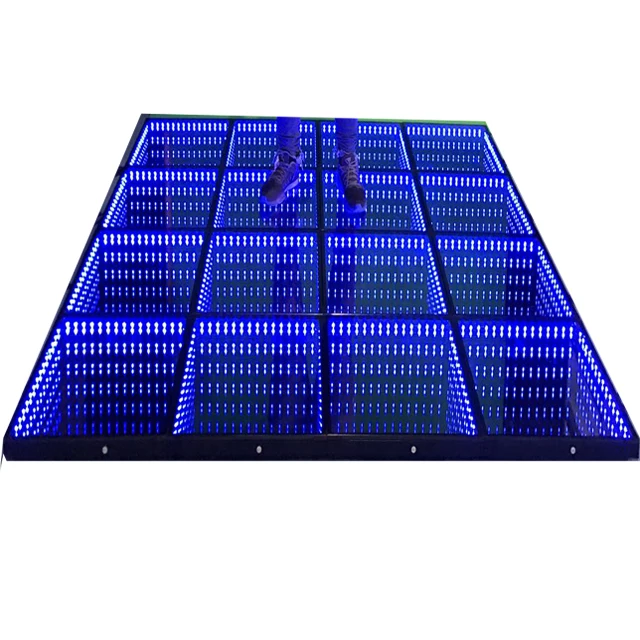 portable illuminated tempered glass flooring 3d mirror led lighted dance floor hire for wedding