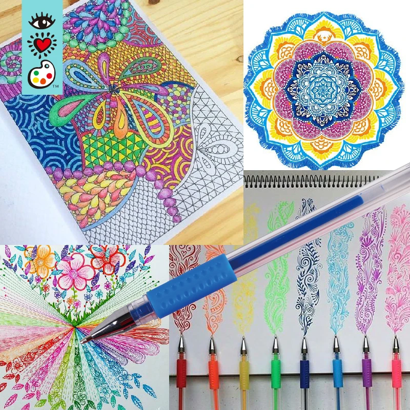 6 Packs 0.8mm Medium Line Art Milky Pastel Children Gel Pens