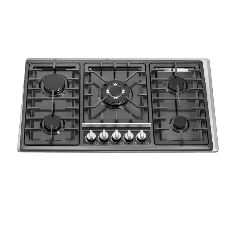 wholesale custom golden supplier gas hob for lpg with 5 burner built-in gas cooktop