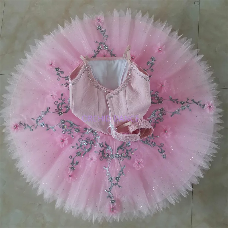High Quality Unique Design Custom Size 12 Layers Performance Wear Adult Girls Pink  Professional Ballet Tutus