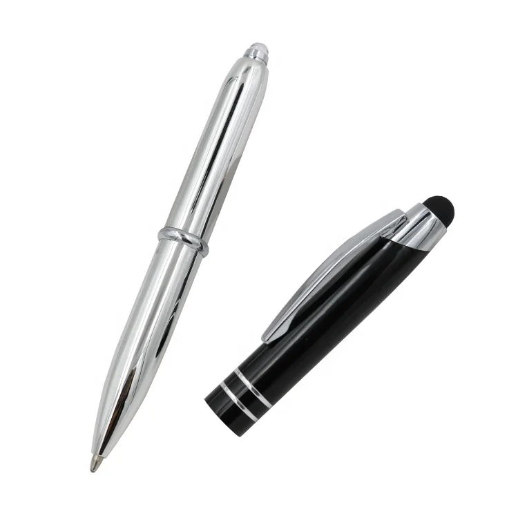 Metal fancy 3 in 1 gift stylus luxury pens with custom logo promotion pen pen with light led