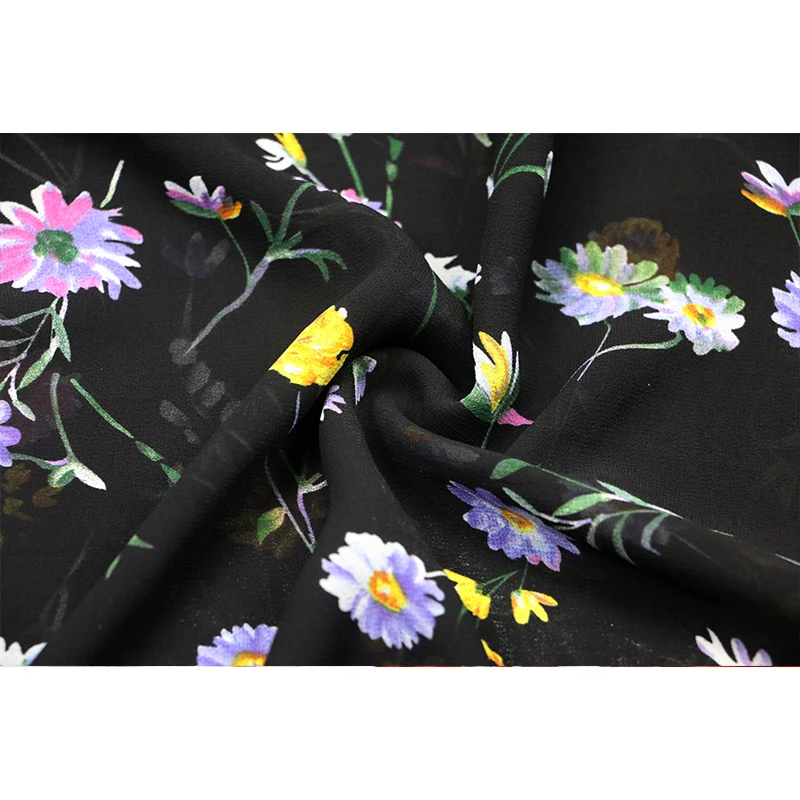 WI-A08 composite material 85gsm fabric flowers roll in chiffon for dress