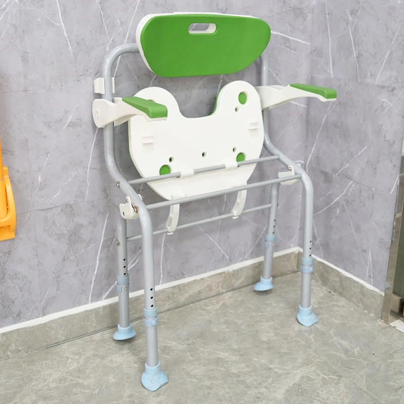 Bathroom toilet folding shower chair for the disabled, elderly and handicapped