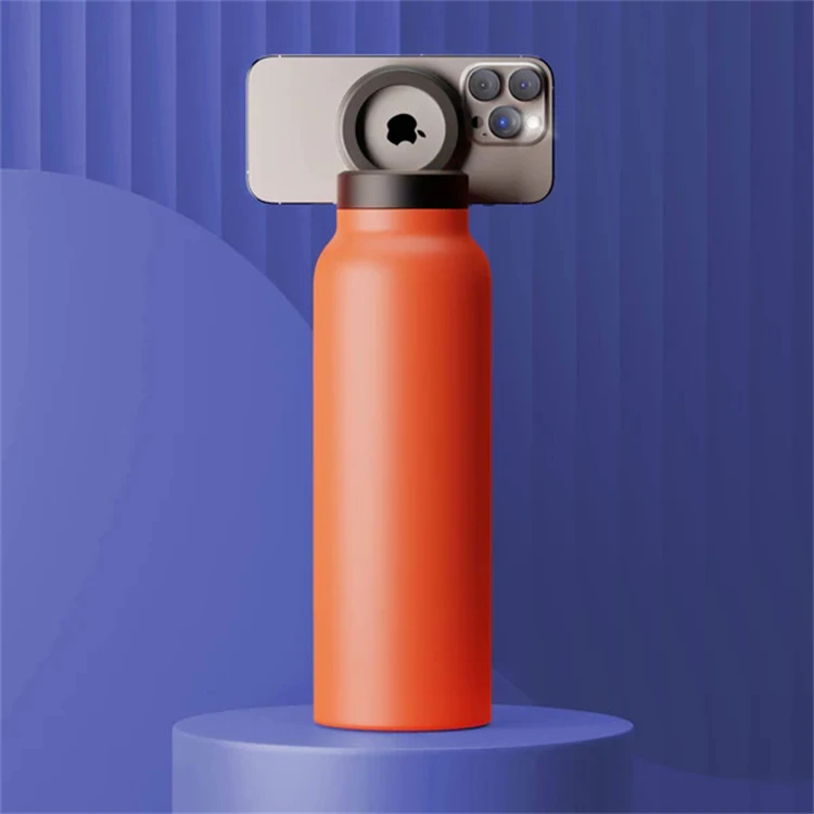 2024 New 24oz 750ml Multifunction Portable Water Bottle Magnet Top Magnetic Lid Water Bottle Phone Holder