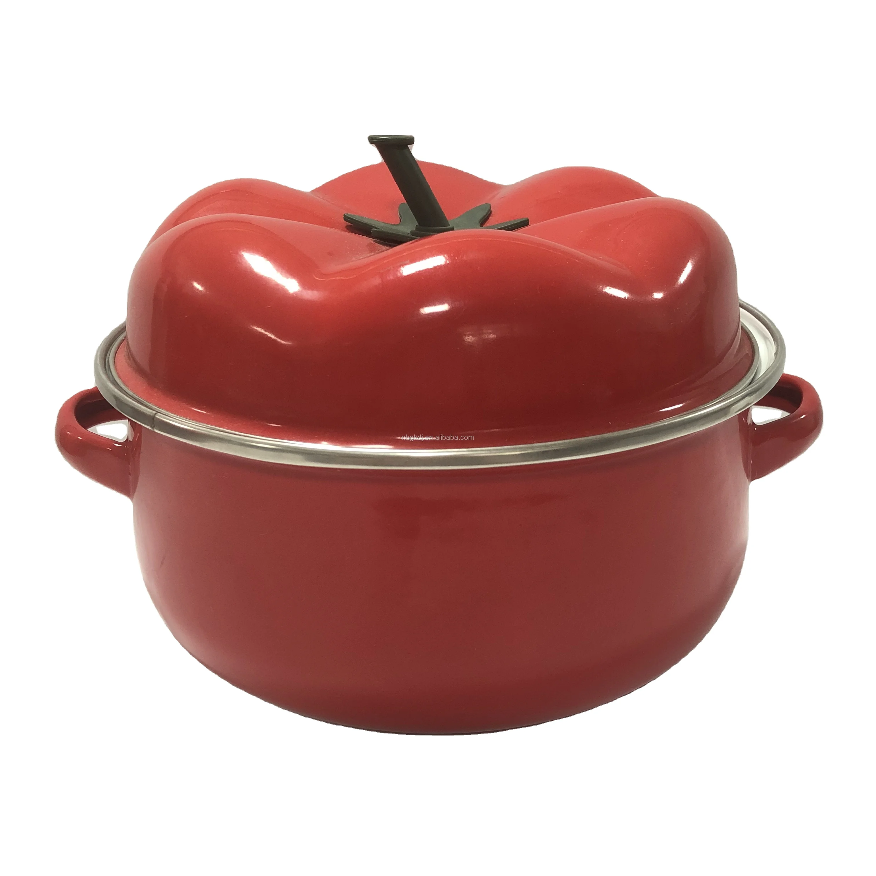 Best Sellers functional enamel roastpot with  Lid and Knob cookware sets cute tomato design kettle
