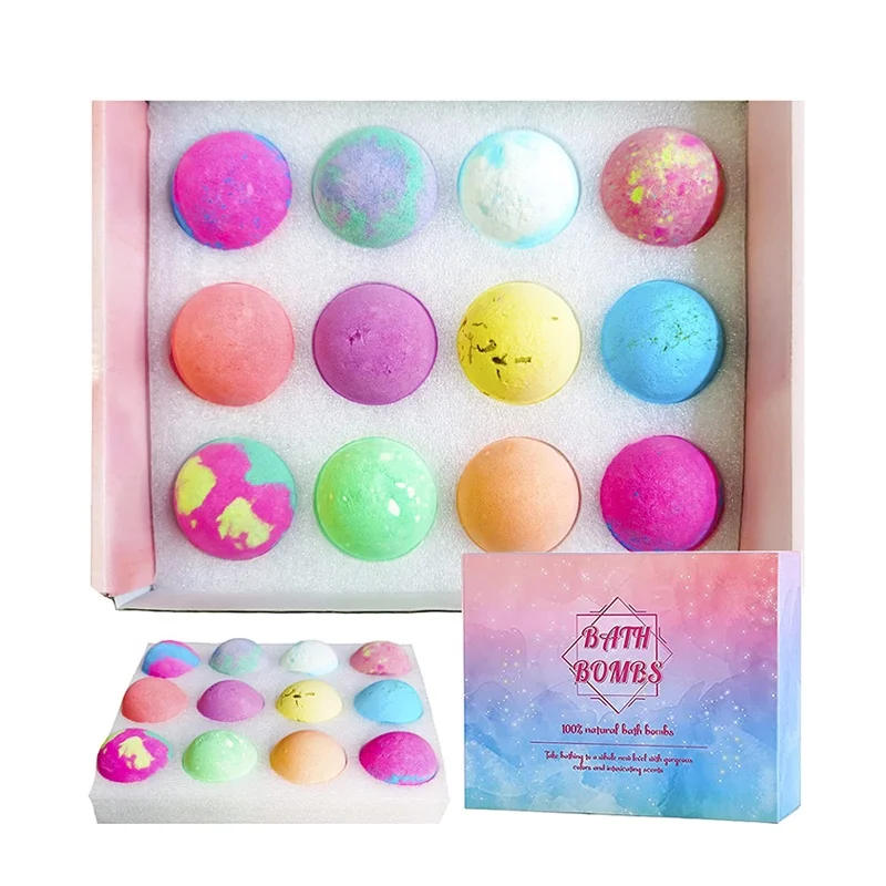 OEM colorful gift set petalsf flower bath fizzer all natural organic bubble c bd fizz hemp bathbombs