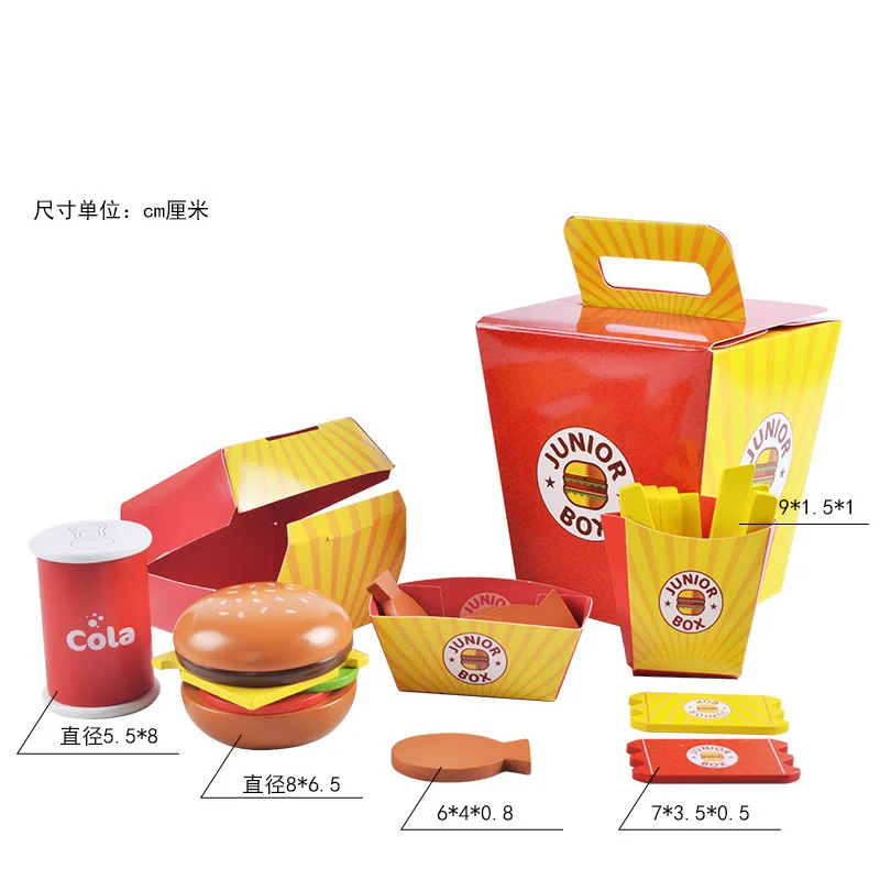 Hot Selling Factory DIY Kitchen Educational Pretend Toys Unisex French Fries Cola & Hamburg for Kids Aged 5 to 7 Years