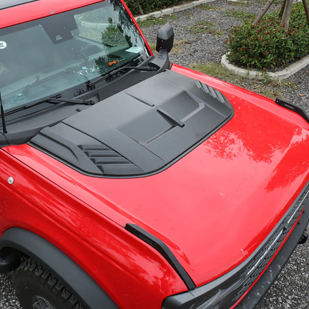Racer Black Automotive Hood Scoops for bronco Front Decorative Air Vents with Aero Dynamic Air Flow Exterior Intake Cover