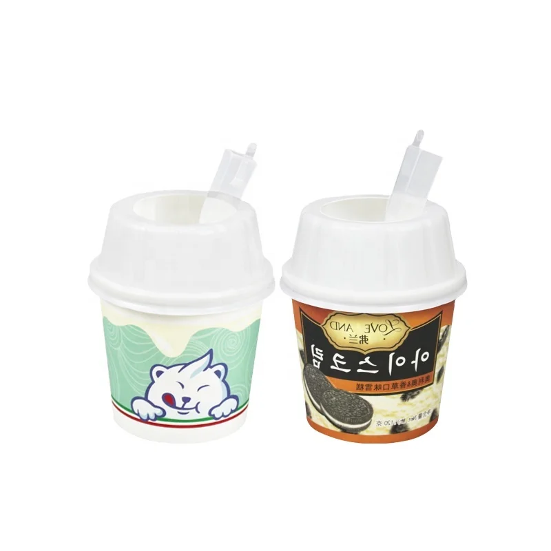 Yogurt Cup Ice Cream Paper Disposable Frozen Wholesale Print Customized  Logo Style Color