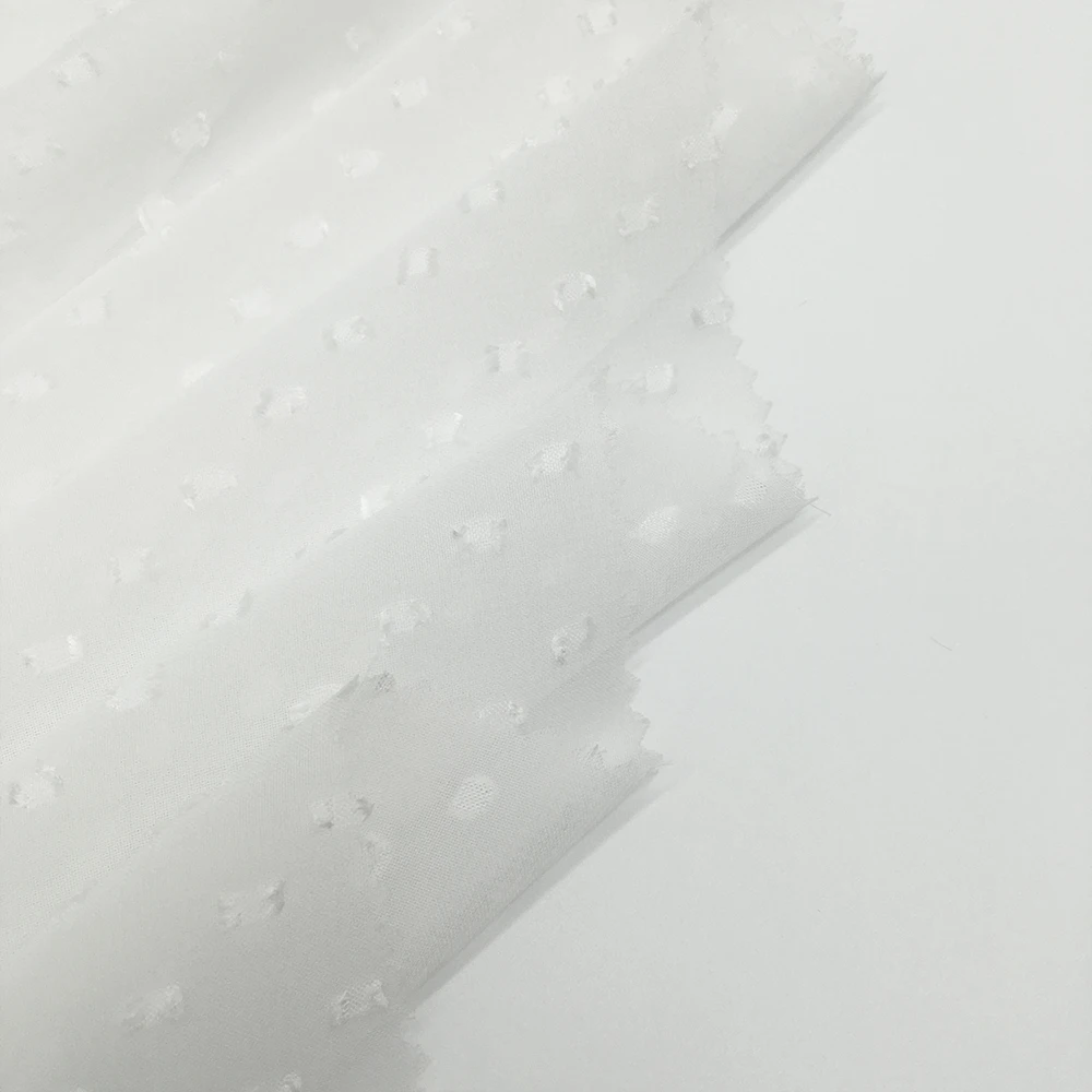 Textile Hot Sale Chiffon 100 Polyester Woven Soft jacquard fabric  for Garment