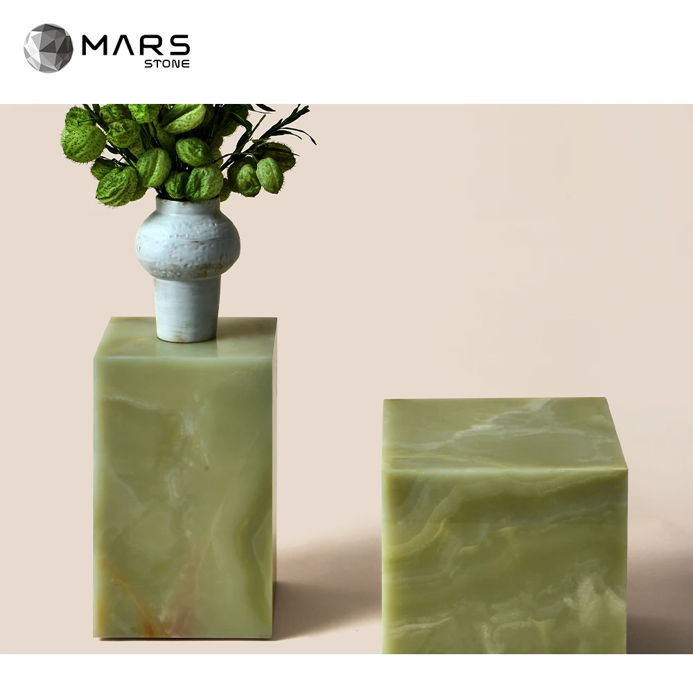 Natural Polished Onxy Furniture Custom Living Room Side Modern Luxury Design Green Jade Coffee Onyx Stone Table