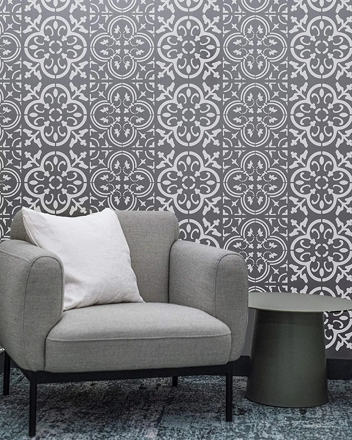 Moroccan Tile Stencil Set - Pack of Four 6x6  Designs for Painting Wall, Floor, Fabric or Wood stencils