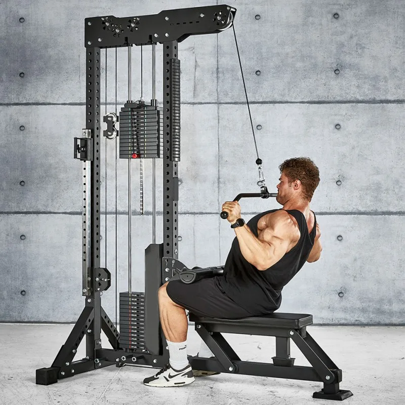 Functional Trainer Cable  Plate Loaded Lat Pulldown  Low Row Machine  For Power Weightlifting