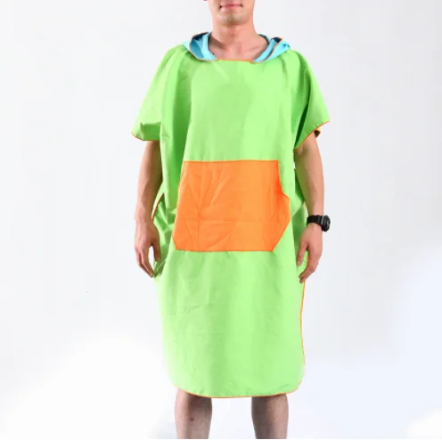 Hot Selling Super Absorbent Quick Dry Custom Logo Microfiber Hooded Surf Poncho Beach Towel For Adults Changing Robe