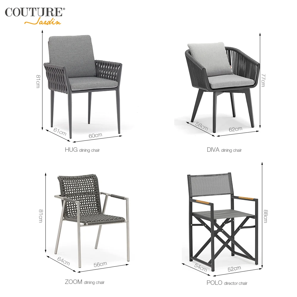 Современная уличная мебель для отеля, набор садовой мебели, круглый обеденный стол и 6 стульев, садовый стол