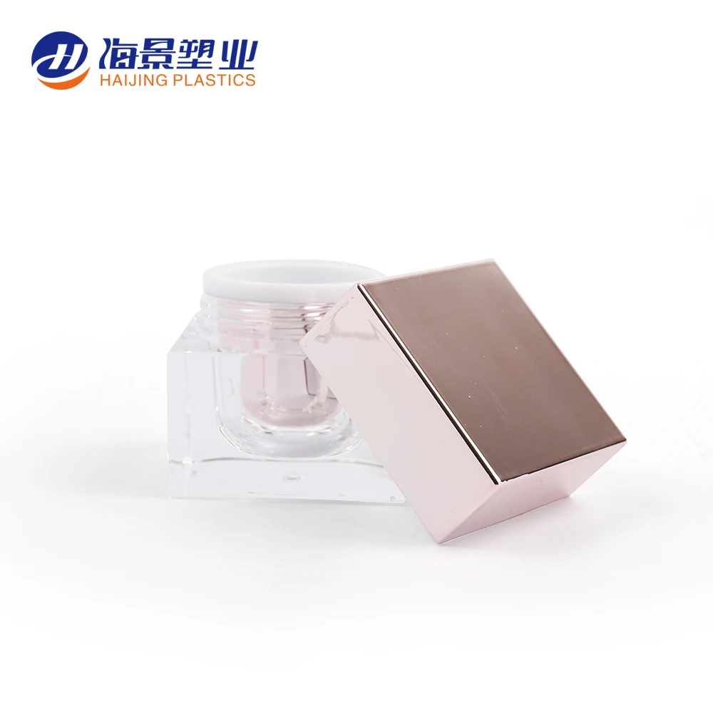 luxury square cosmetic Lotion bottle  Cosmetic packaging cream jars Skin Care  acrylic airless pump bottle set