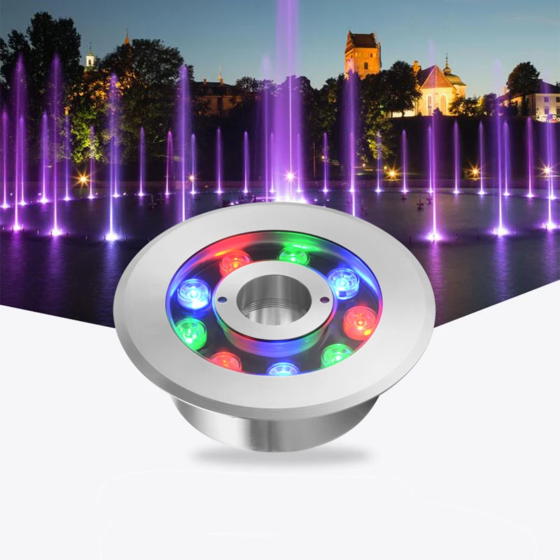 HOTOOK OEM Free IP68 RGBW Donut Single Color 36W Submersible Musical Water Fountain Underwater Ring 24W LED Light Show 2Inch