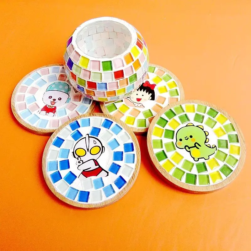 Hasin Mixed Color Opalescent & Transparent Square Mosaic Tiles Mosaic Glass Cabochons Pieces for Home Decoration Crafts Supply