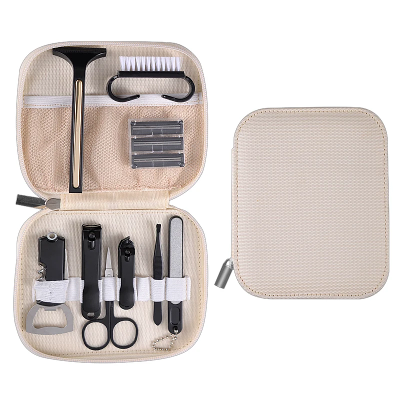Factory Wholesale Portable 9pcs Manicure & Pedicure Set Durable Nail Clippers & Shaving Set