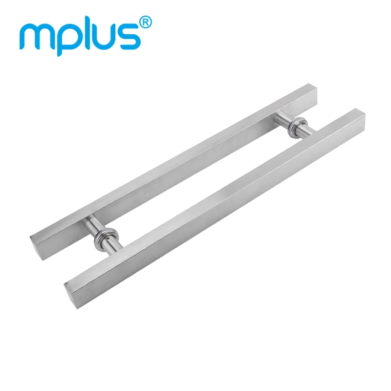 Коммерческая стеклянная душевая дверь из нержавеющей стали, квадратная стеклянная дверная ручка из нержавеющей стали