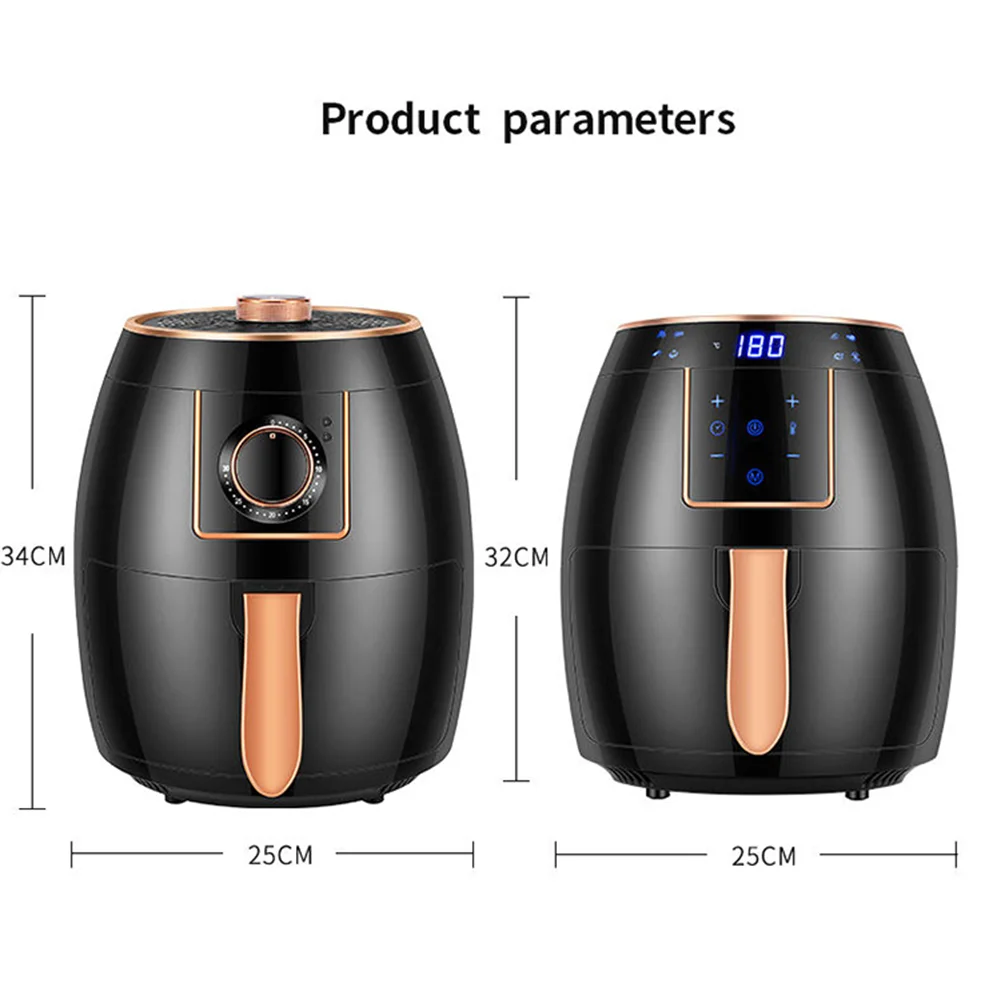Household 5.5L Smart Air Fryer touch screen control Oil Free Air Fryer Large Capacity Chicken Fried Tools Kitchen Appliance